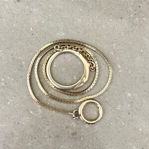 Gold Tone Vintage Pocket Watch Chain By Hadley 19in